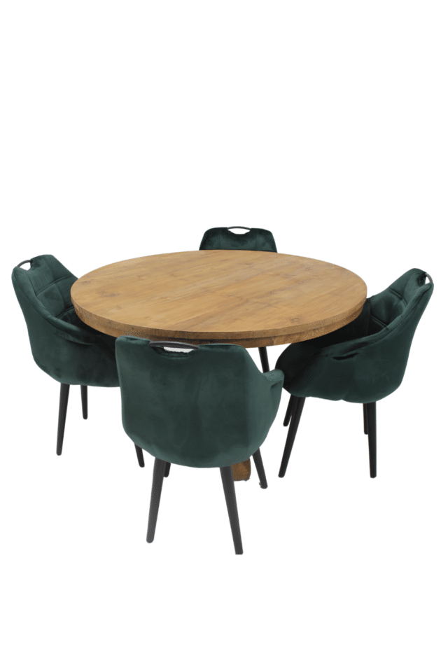 ronde teakhouten eettafel 130