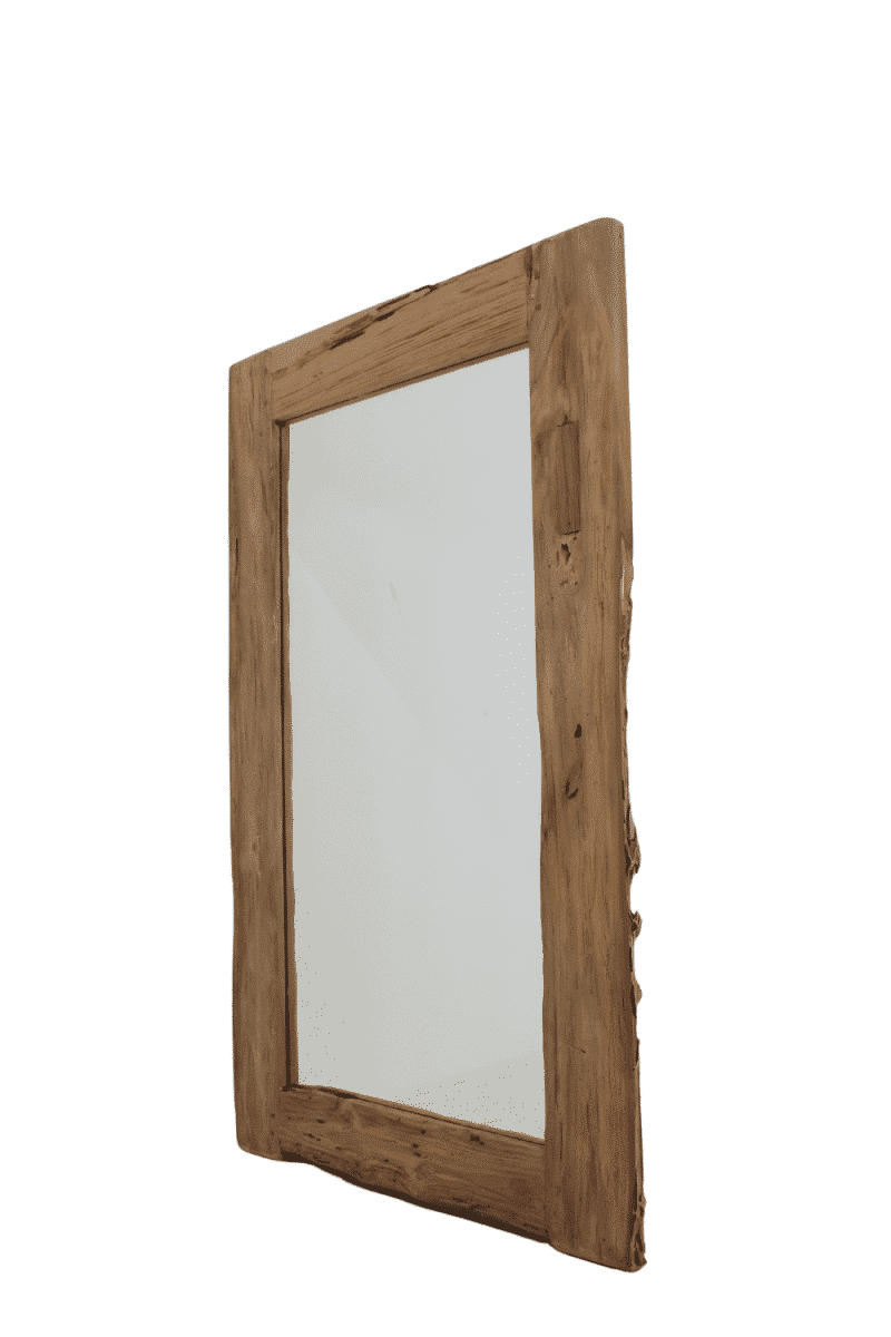 ruwe spiegel teak hout 120 cm