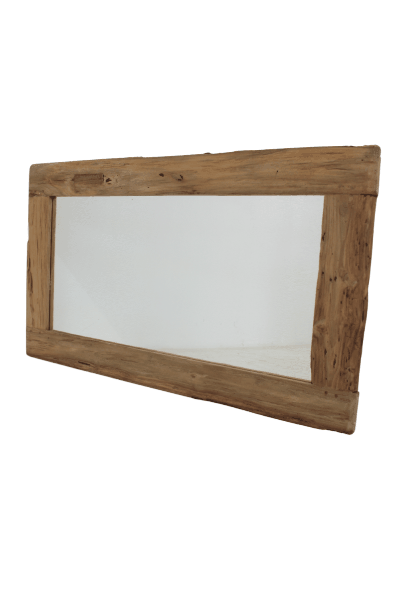 ruwe spiegel teak hout 120 cm