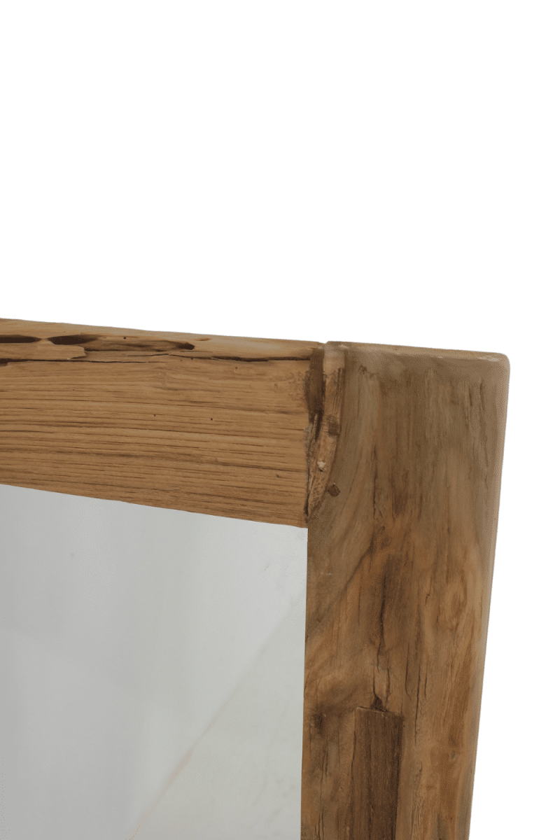 ruwe spiegel teak hout