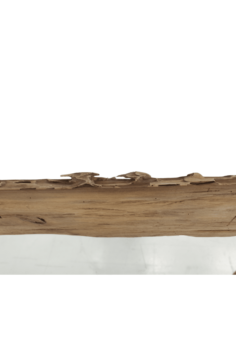 ruwe spiegel teak hout