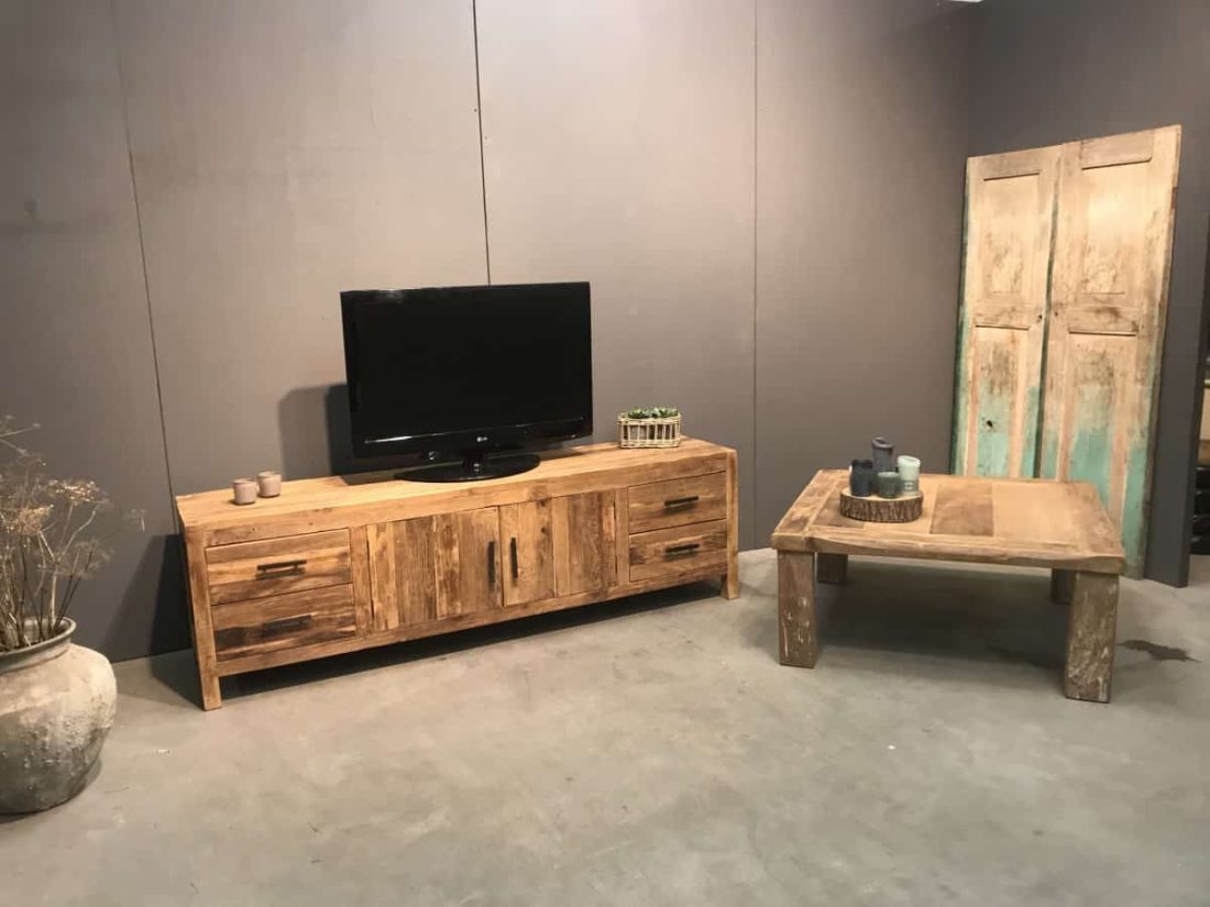 240x45x60h Teak Tv Meubel Antia Code Tvda1 A 675 2