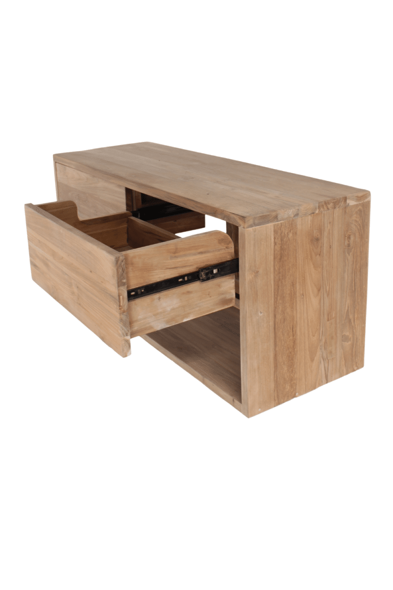 hangend teak badkamermeubel