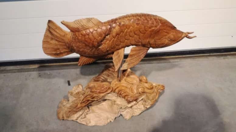 Fish 80x50x70h E225 Wortel Teak Hout 2