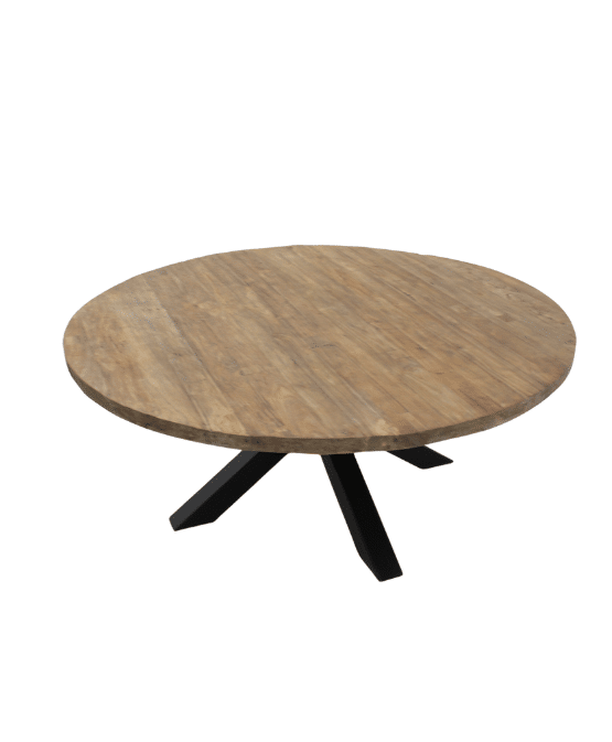 grote ronde teak houten eettafel
