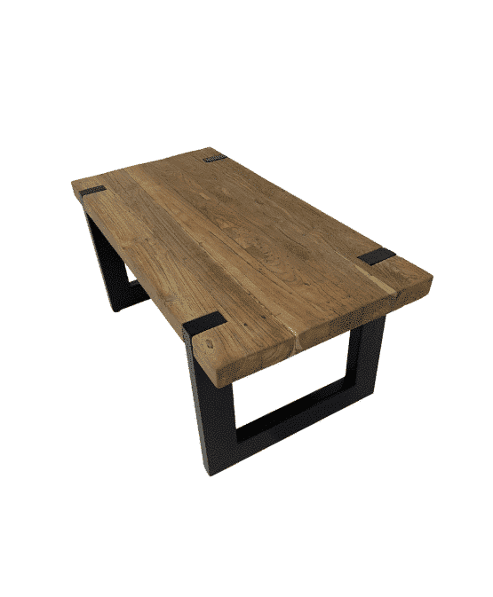 industrieele salontafel landelijke salontafel hout met metaal