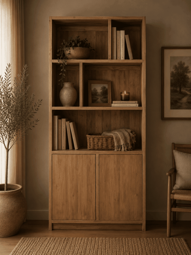 Teak-houten-Vakkenkast-carla-100x40x220-cm