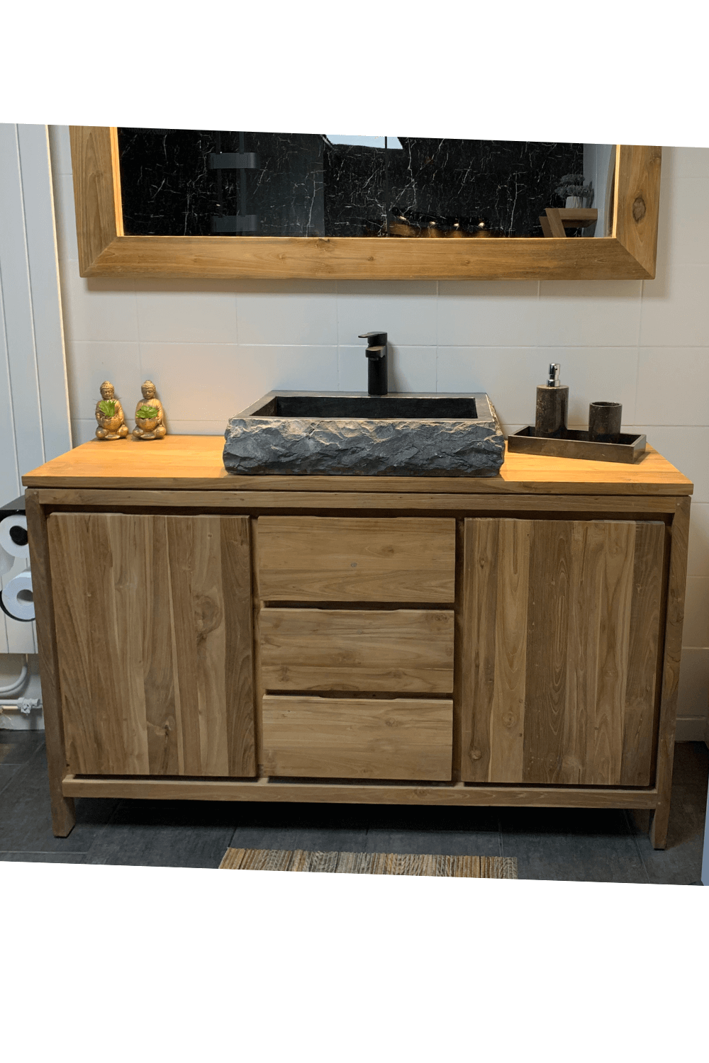 Teakhouten badkamer meubel minimalistisch Teakhouten badkamer meubel minimalistisch