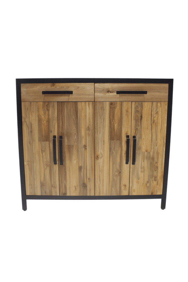 Teak Met Metaal Solid 130x40x116 Cm 1