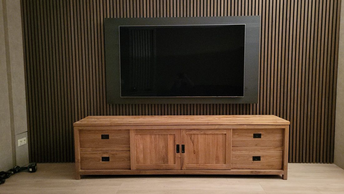 mooi teak houten tv meubel