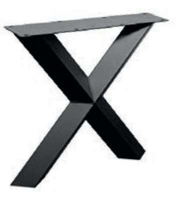 x tafelpoot zwart metaal