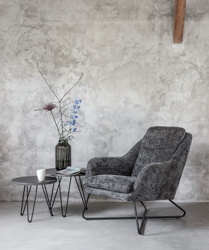 blauwe zwarte fauteuil