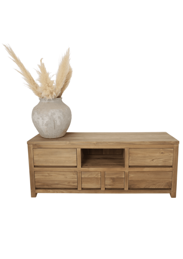 strak teak houten tv meubel 150 cm