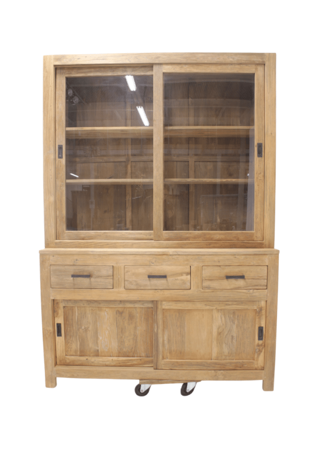teak vitrinekast sctr