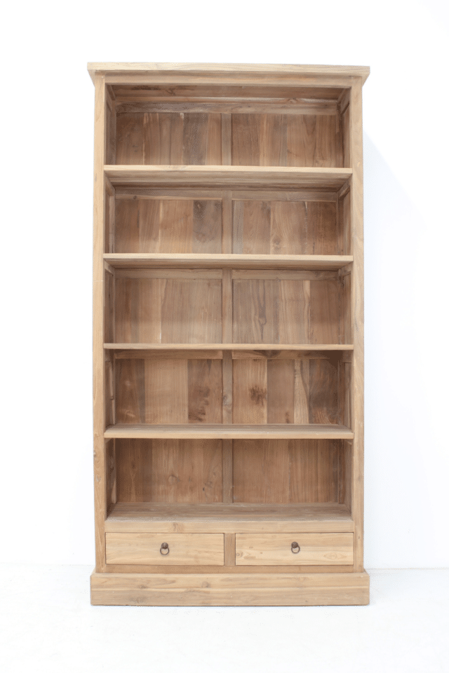 teakhouten boekenkast