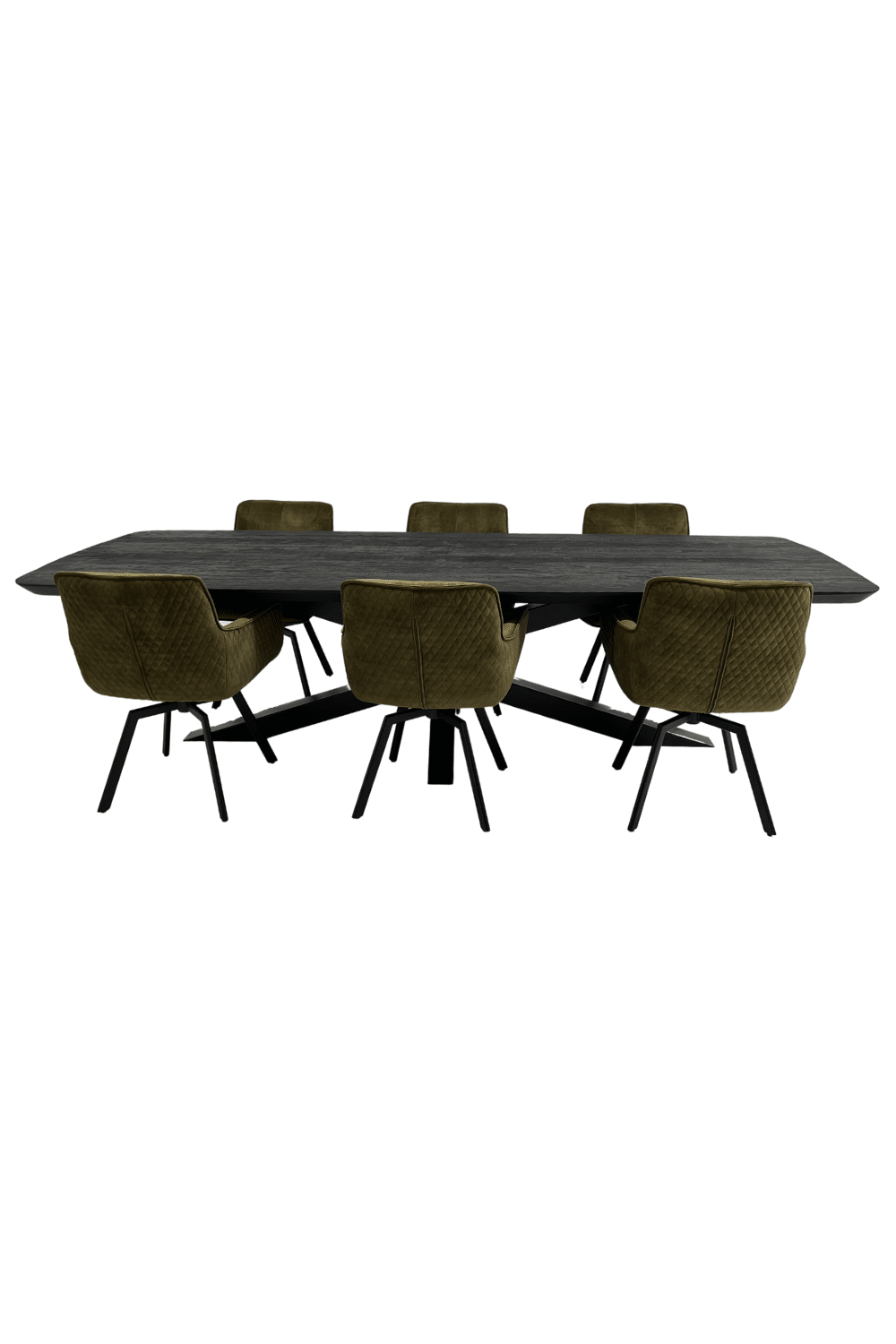 zwarte 3 meter tafel ovaal Deens ovaal