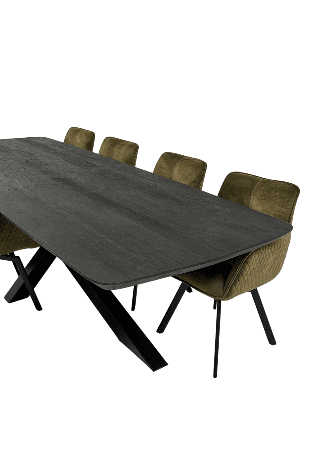 zwarte 3 meter tafel ovaal Deens ovaal