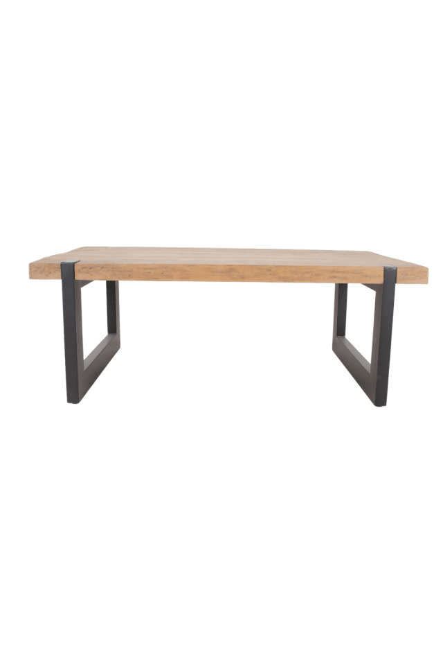 stoere industriële salontafel hout met metaal