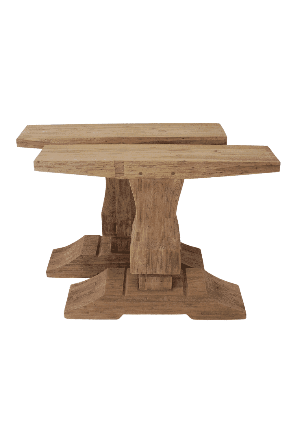 brede teak houten kasteelpoten