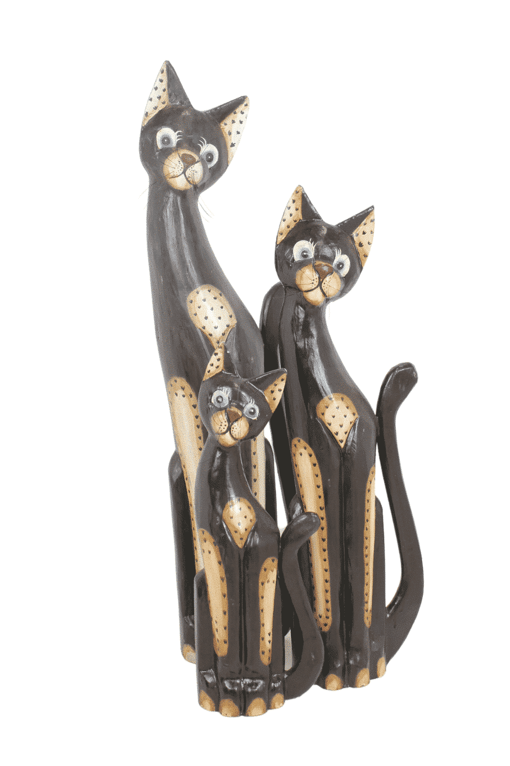 Houten poes, gekleurde poes katten beeld