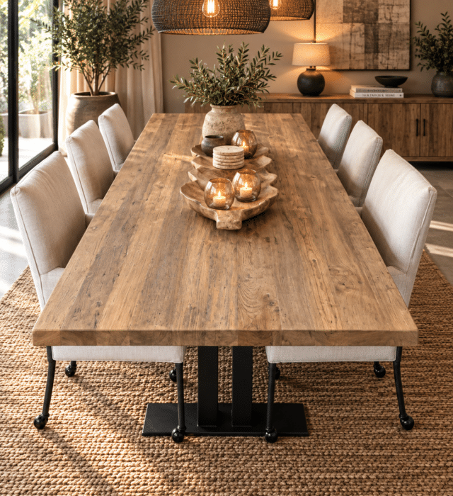 Teak houten eettafel 280 cm