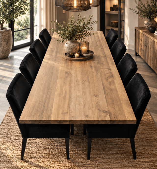 Teak houten eettafel 300 cm