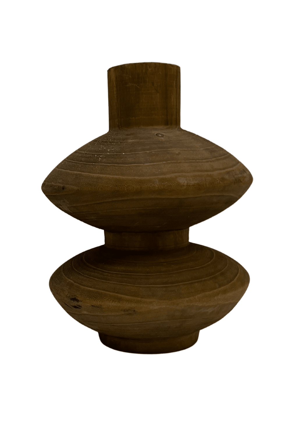 Bruin houten vaasjes