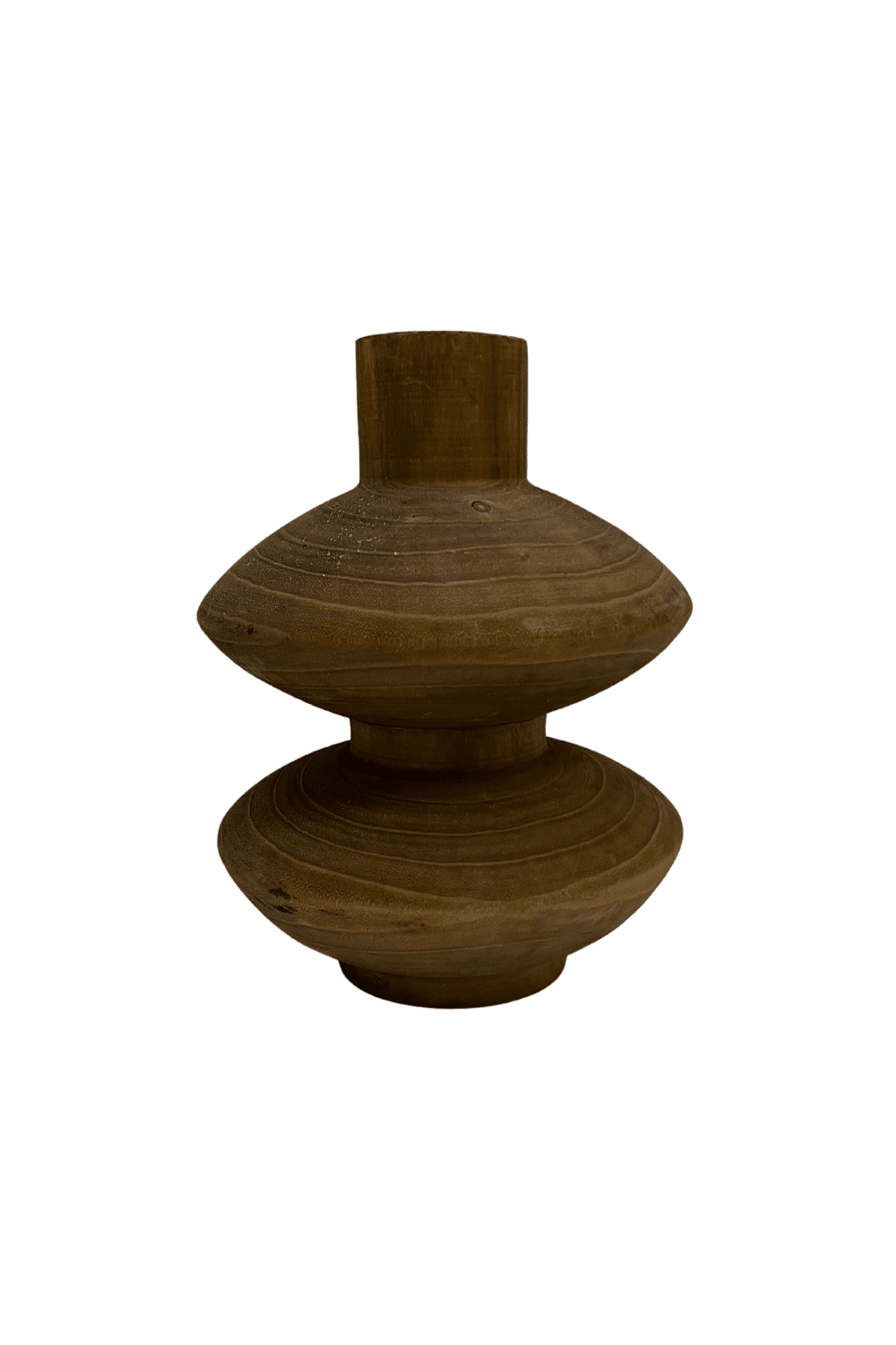 Bruin houten vaasjes
