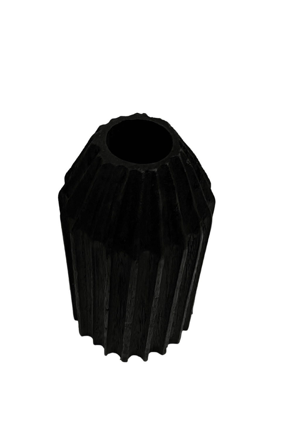 Zwart houten vaasjes