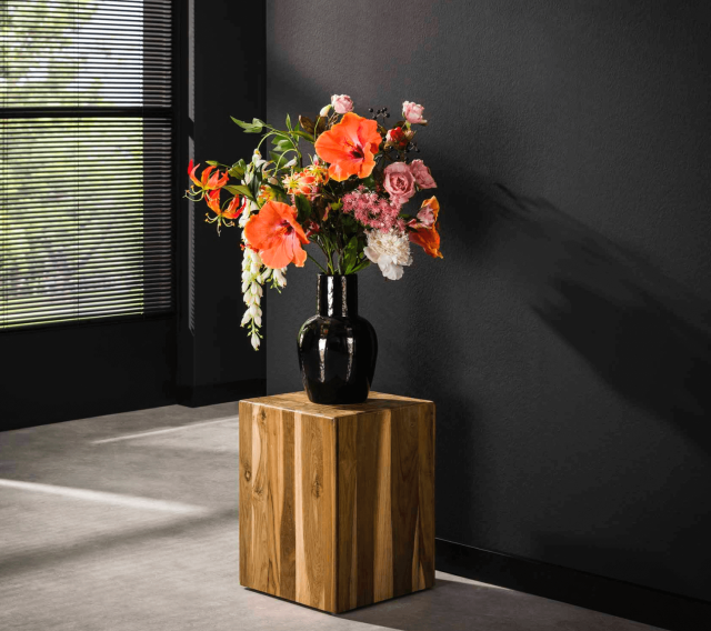 zuil van hout pilaar plantentafel 35x35x45 cm