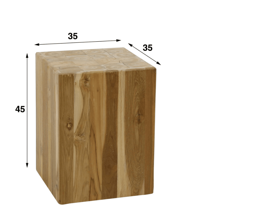 zuil van hout pilaar plantentafel 35x35x45 cm