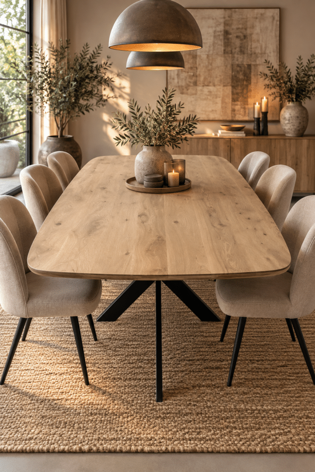 Deens ovale eiken houten tafel