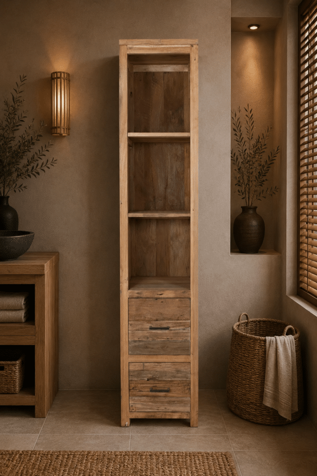 Full wood kolomkast open