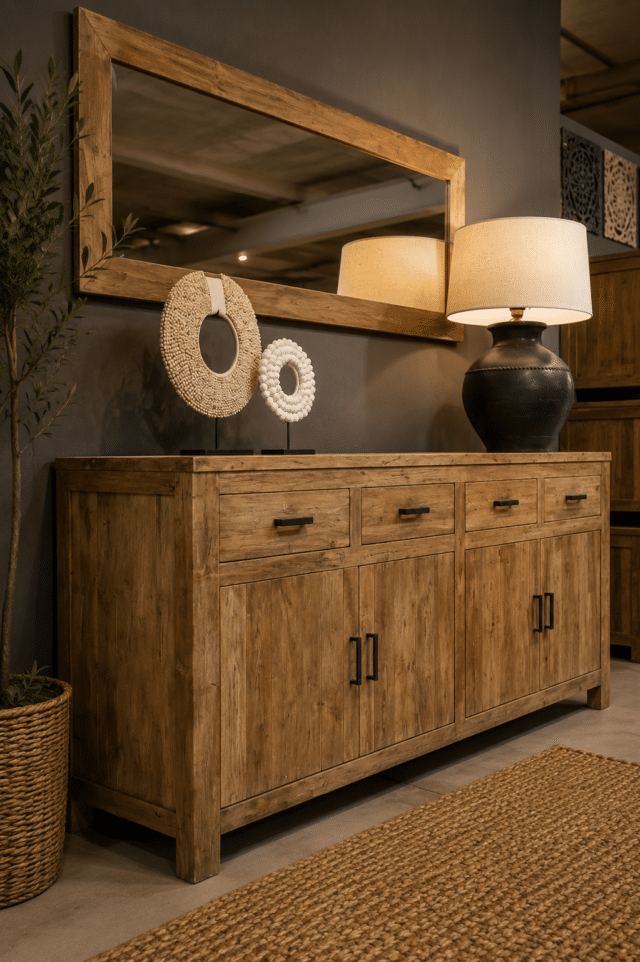 Sd grip teak houten dressoir 220 cm