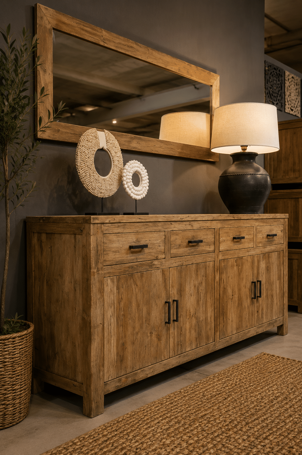 Sd grip teak houten dressoir 220 cm Sd grip teak houten dressoir 220 cm