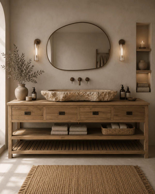 St3t teak houten badkamermeubel