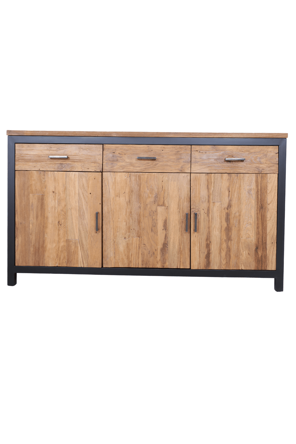 Teak houten industrieel dressoir | de Loods Meubelen