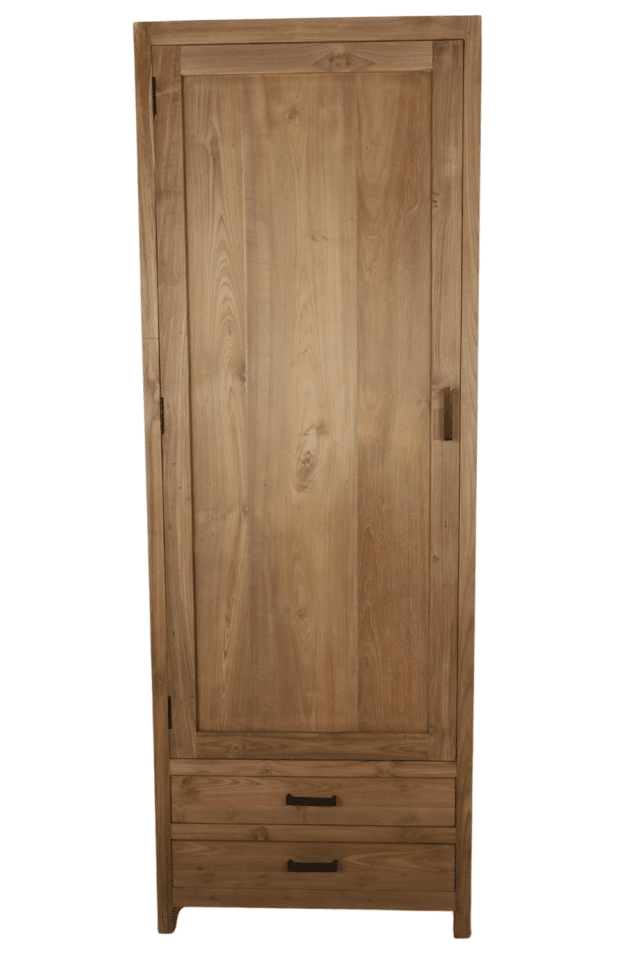 dichte opbergkast boekenkast 75x45x210 cm teak hout