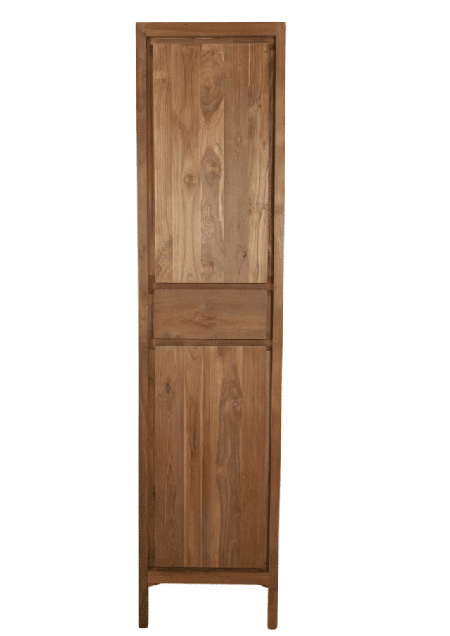 hoge smalle badkamer kast teak hout 45x35x190 cm