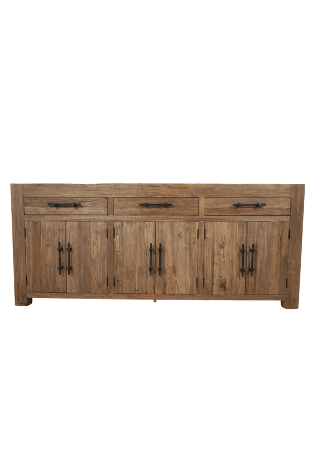Dressoir stoer robuust oud teak hout 200 cm