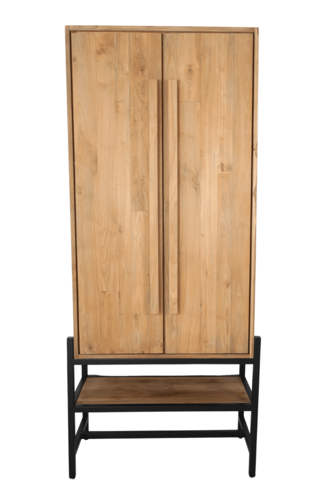 teak houten Opbergkast 92x40x210 cm