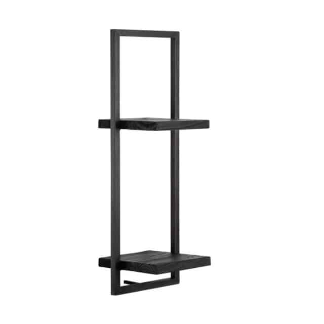Wandrek voor aan de muur zwart - Selfmate collectie type D 25x25x75cm