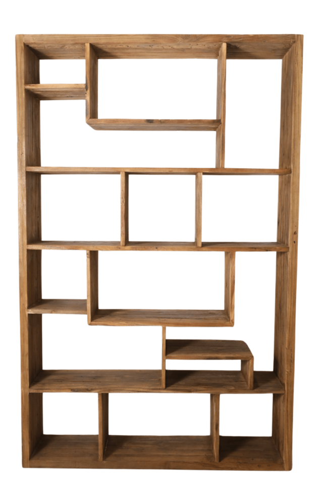 Vakkenkast/ roomdivider teak hout 140x33x220 cm