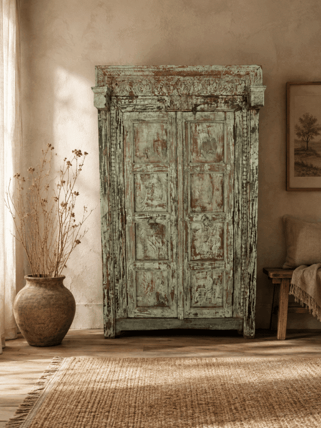 Groene grote gekleurde oude kast