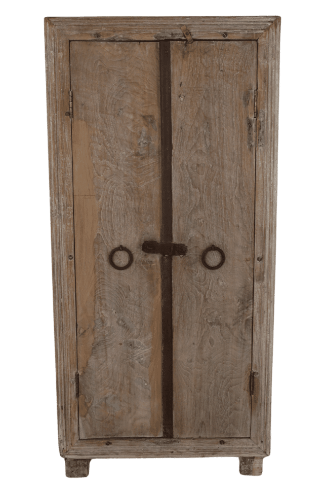 oud Indiase kastje bruin wit verweerd 60x40x10 cm