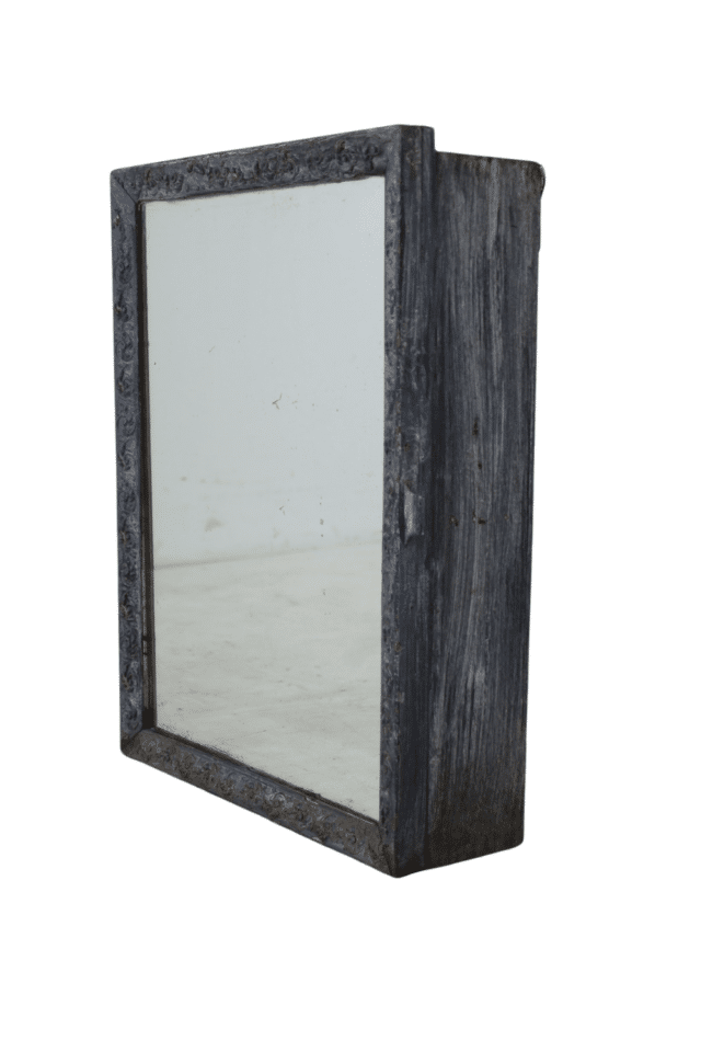 oude spiegelkast 47x16x61 cm blauw