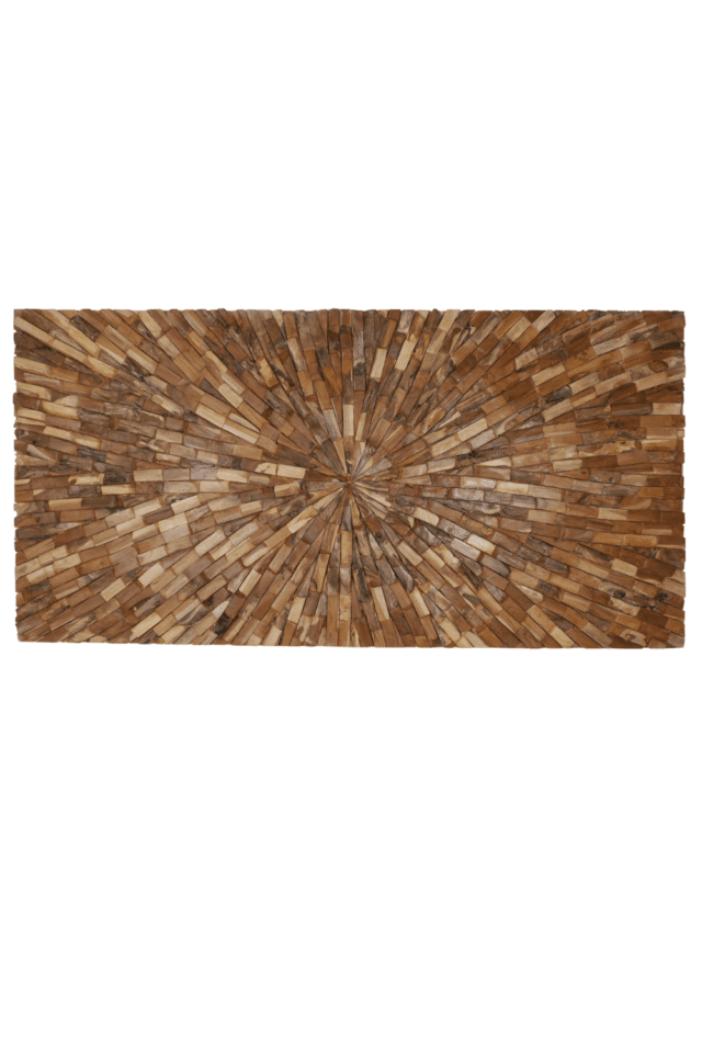 Wanddecoratie schilderij van hout streepjes 244x122x3 cm