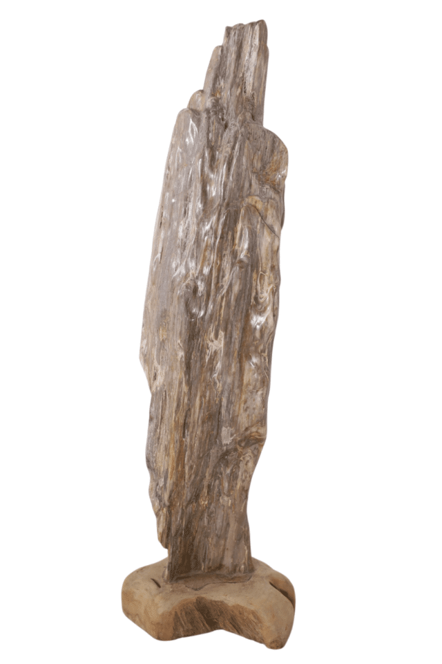 grote versteend houten stronk kunstwerk 50x34x148 cm
