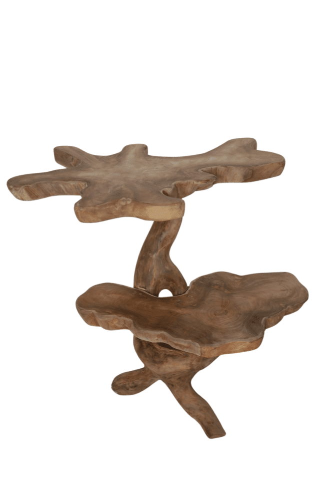 robuuste houten bijzettafel hoog