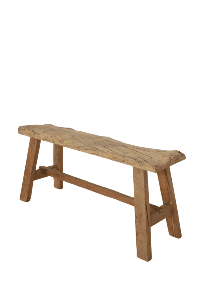 Oud teak houten bankje 100x24x45 cm